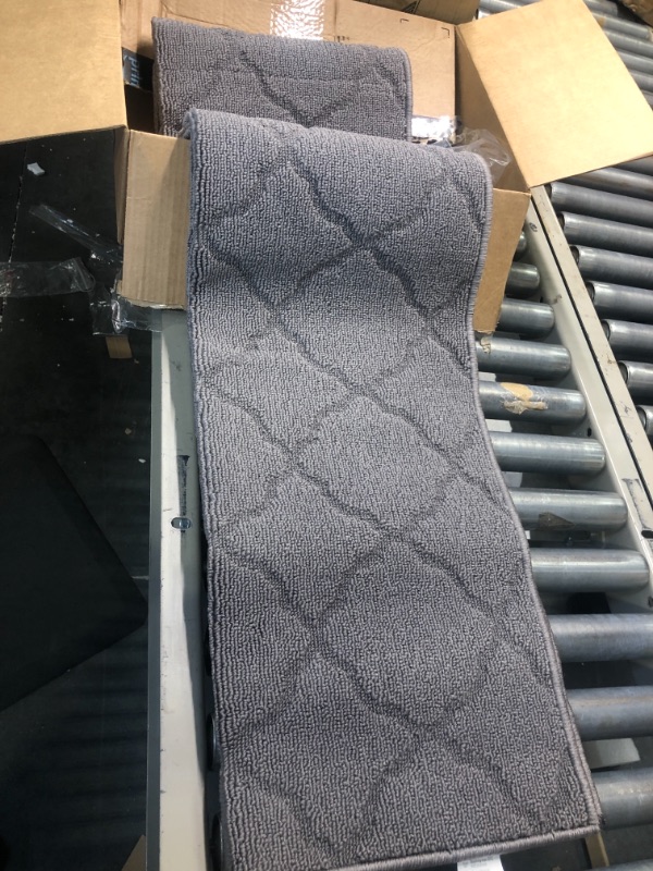 Photo 1 of Cekene Runner Rugs for Hallway Non Slip 2.1x7ft Carpet Runner with Rubber Backing Washable Kitchen Runner Rugs Low Profile Entryway Runner Durable Laundry Room Rug Runner Grey 2.1'x7'