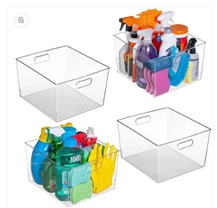 Photo 1 of 12" x 11" x 8" Clear Plastic Storage Bins