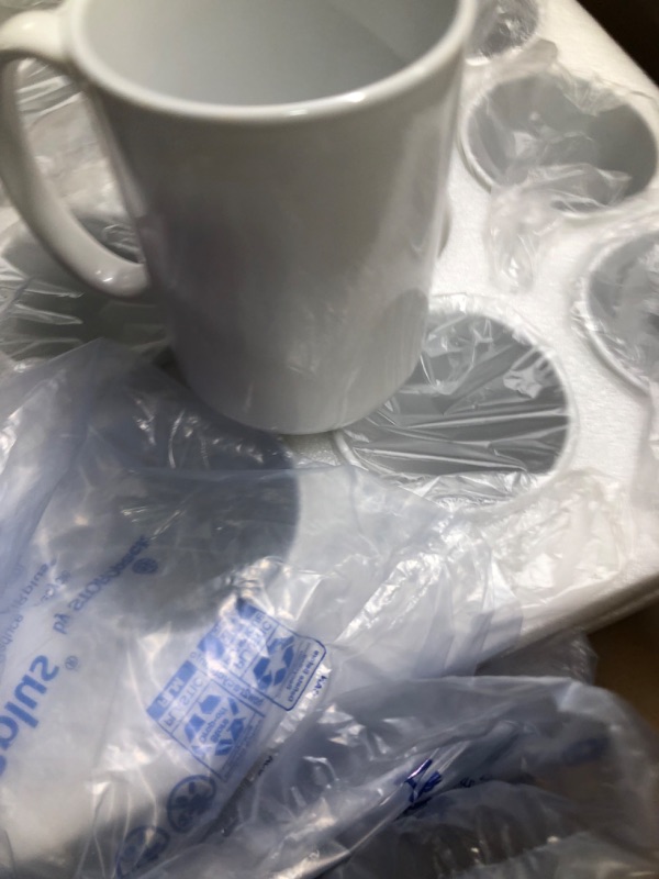 Photo 5 of AceElite Coffee Mug, 12 Ounce Ceramic Coffee Mugs Set of 12, White Coffee Cup With Handle, Pottery Mug Dishwasher Microwave Safe, Small Porcelain Mugs 12 MUGS!
