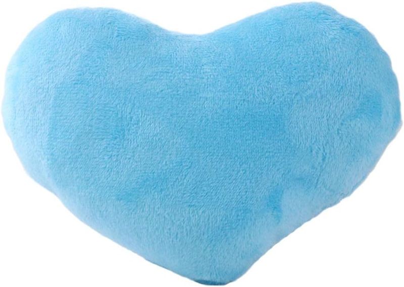 Photo 1 of Cute Plush Heart Pillow,Heart Shape Cushion Fluffy Throw Pillows Decorative Back Cushions Gift for Friends/Children/Girls on Valentine's Day(Sky Blue)
