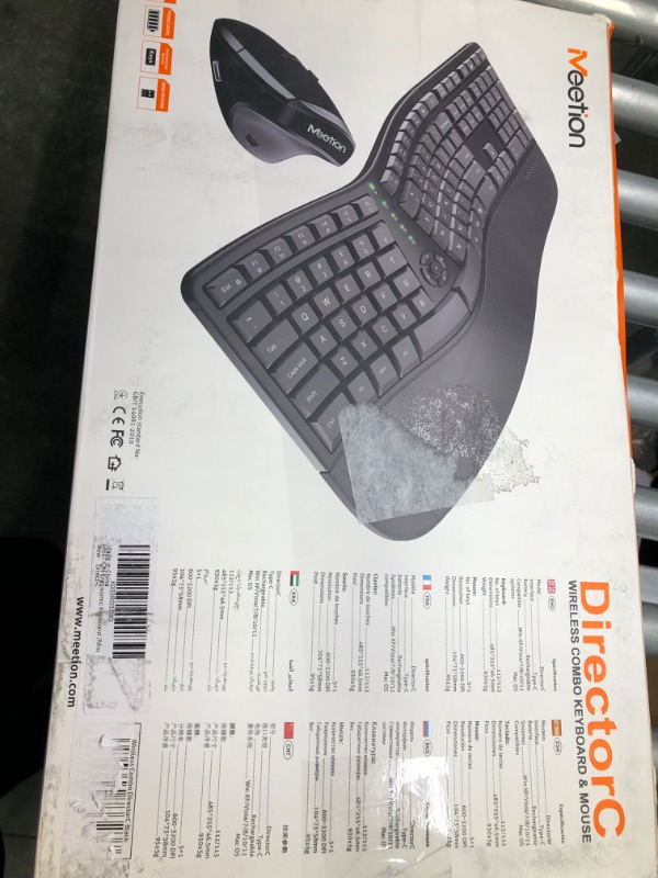 Photo 2 of MEETION Ergonomic Keyboard, Wireless Computer Keyboard, Ergo Split Keyboard with Cushioned Wrist, Palm Rest, Curved, Natural Typing, Full Size 112 Keys for...
