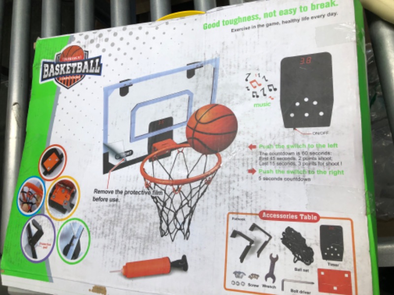 Photo 2 of Indoor Mini Basketball Hoop for Kids Toddler Basketball All Accessories with 3 Balls Basketball Toys with Balls Gifts for Boys
