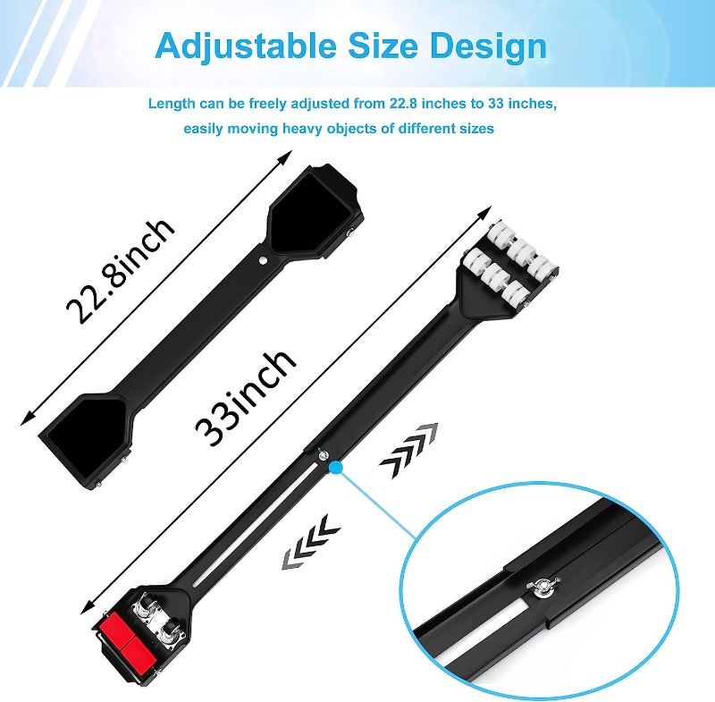 Photo 2 of ZVZIG 360° Universal Mobile Rollers, Extendable Furniture Dolly Appliance Rollers Mobile Washing Machine Base, Fridge Stand Moving Cart for Washing Machines...
