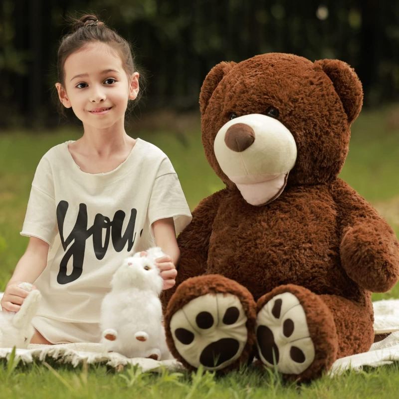 Photo 1 of Giant Teddy Bear Stuffed Animal Teddy Bear for Girlfriend Plush Toy Dark Brown for Girls Boys Christmas Valentine's Day Birthday Wedding
