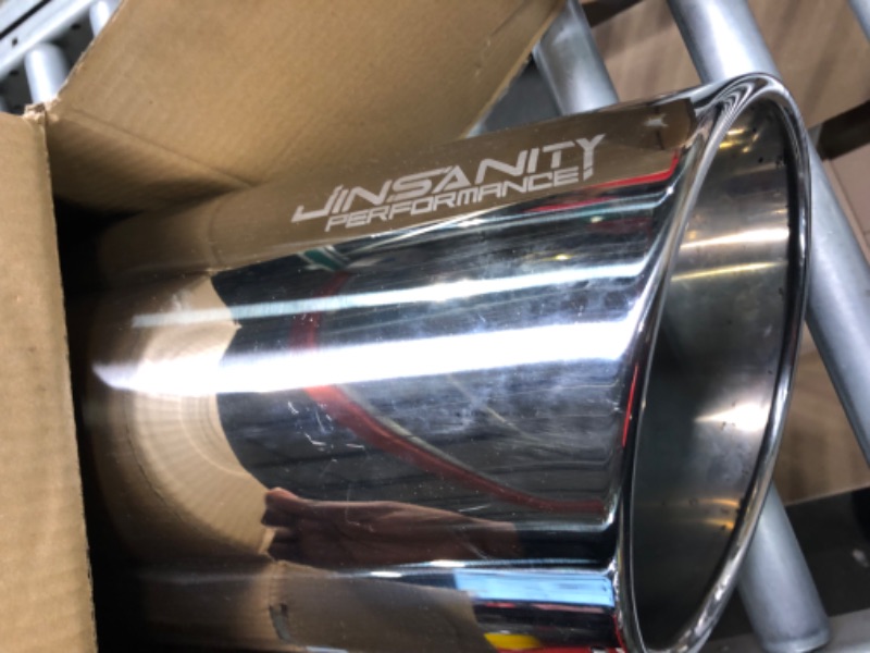 Photo 4 of Jinsanity Performance 5"x8"x15" Inch Universal Exhaust Tip, Stainless Steel Diesel Exhaust Tailpipe Tip, Clamp On Design.