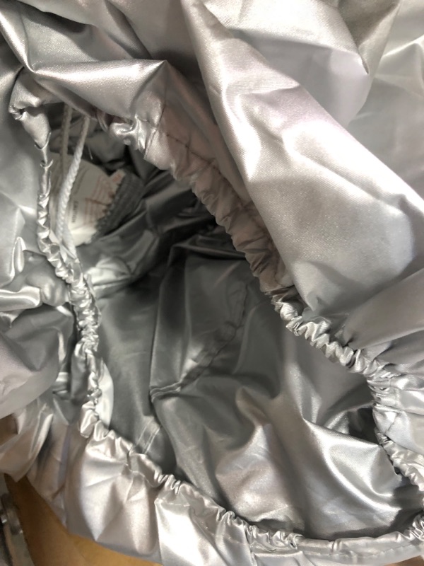 Photo 1 of FRUNO Oxford Cloth Travel Trailer RV Cover 30'6"-33' Waterproof Rip-Resistant Anti-UV Camper Cover for Winter Snow with Jack Cover 4 Tire Covers and Gutter Covers 30'6" ~ 33' Silver