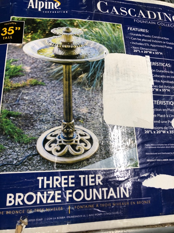 Photo 2 of Alpine Corporation TEC106-BZ Alpine Floor Fountain, 35", Bronze
