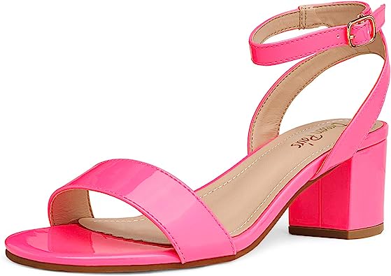 Photo 1 of DREAM PAIRS Women's Open Toe Ankle Strap Low Block Chunky Heels Sandals Party Dress Pumps Shoes SIZE 7.5
