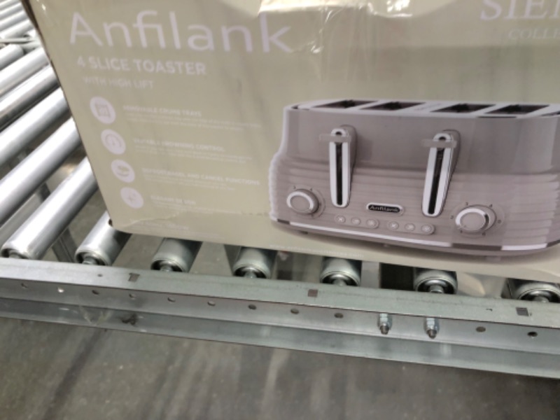 Photo 2 of Anfilank 4-Slice Toaster, Retro Toaster with Long Extra-Wide Slots and Removable Tray, Cancel/Bagel/Reheat Function, 6 Shape Options, BPA free(Grey)