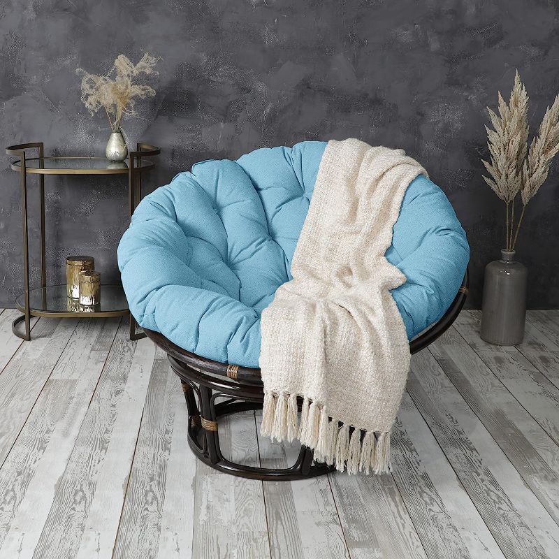 Photo 2 of  Home Papasan Cushion, 44 in x 44 in x 4 in, Sky Blue

