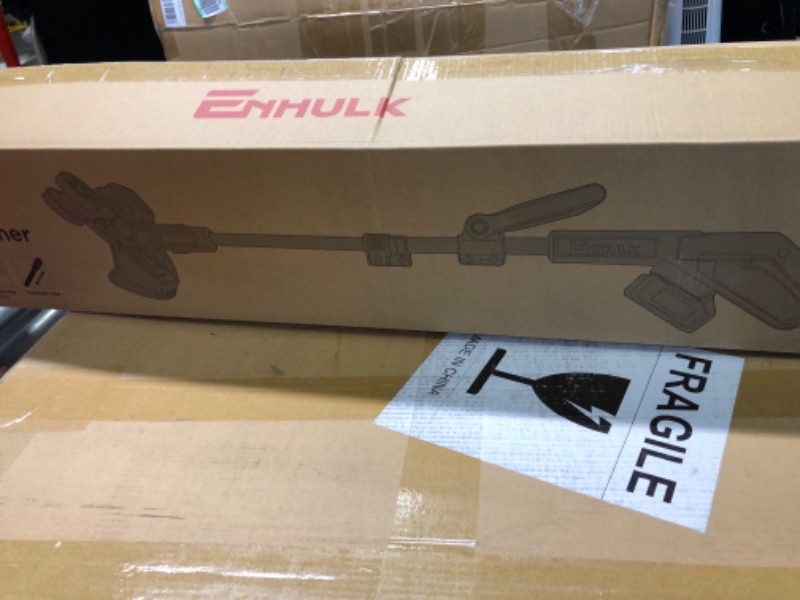 Photo 1 of Enhulk 12 Inch Cordless String Trimmer/Edger, 20V Weed Wacker Eater Battery Powered Grass Trimmer with Auto-Feed, Mini-Mower for Lawn Care and Yard Work (2 Batteries & Charger Included) String Trimmer/Edger w/ 2×2.0Ah Battery