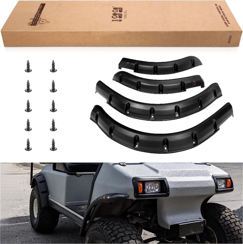 Photo 1 of 10L0L Golf Cart Fender Flares Contains 2 Front and 2 Rear for EZGO TXT RXV/Club Car DS Precedent/Yamaha G29 with Metal Hardware
