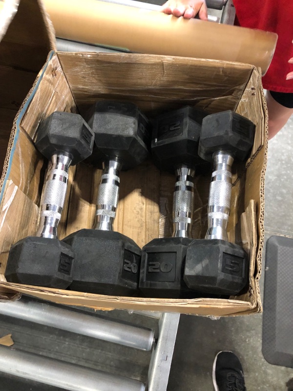 Photo 1 of CAP 50lb Coated Hex Dumbbells, 5x2 20x2, Part of 150lb Set