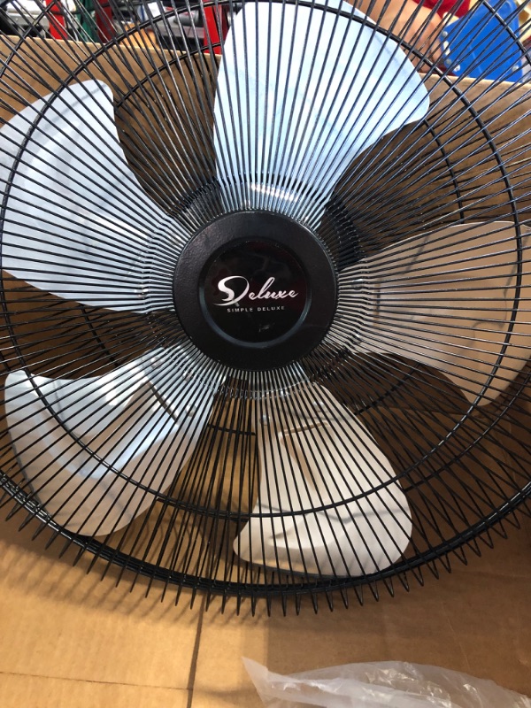 Photo 3 of Simple Deluxe 20 Inch High Velocity 3 Speed, Black Wall-Mount Fan
