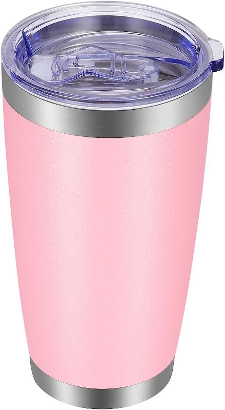 Photo 1 of 16Oz Tumbler with Lid Stainless Steel Tumbler Cup Vacuum Insulated Double Wall Travel Coffee Mug Powder Coated Coffee Cup HOT PINK
