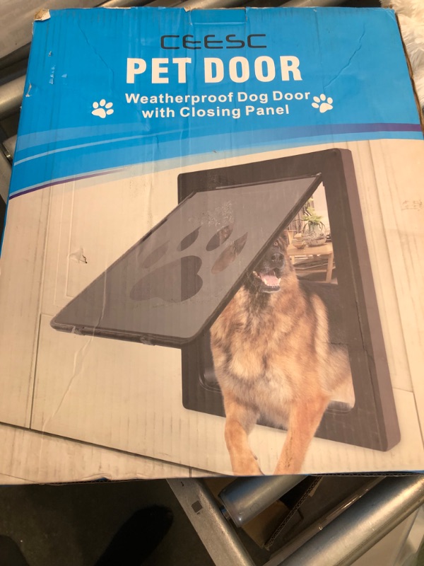 Photo 1 of CEESC Large Dog Door for Pets Up to 100 lb, Weatherproof Pet Door for Cats and Dogs, Durable, Snap-in Closing Panel Included, Suitable for Interior and...
