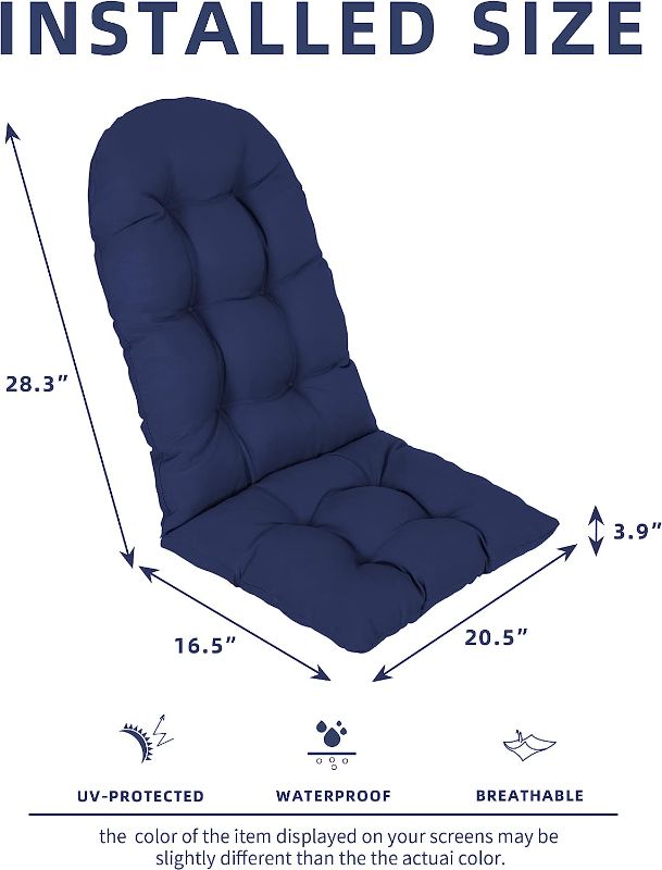 Photo 1 of  Chair Cushion, Rocking Chair Cushions High Back, Thickened Patio Chair Pad for Indoor and Outdoor, 49x20x5 Inch, Navy