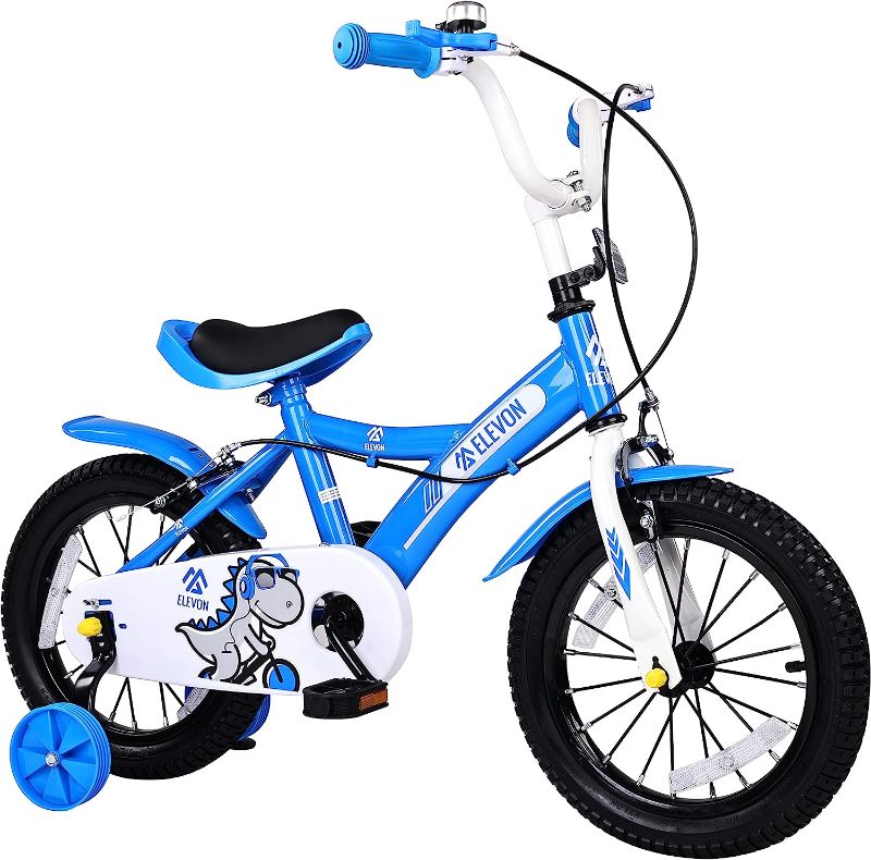 Photo 1 of Elevon Dinos Kids Bike Kids Bicycle with Removable Training Wheels and Basket 12 Inch 14 Inch 16 Inch 18 Inch for Boys Girls Ages 2-9 Years Old
--- No Paddles/ train W --- 