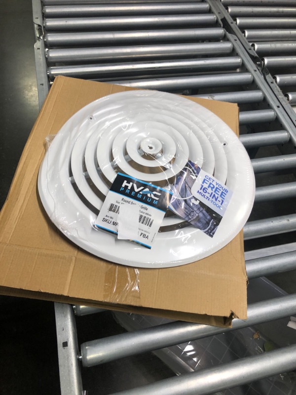 Photo 3 of 12" Round Ceiling Diffuser - Easy Air Flow - HVAC Vent Duct Cover [White] - [Outer Dimensions: 15.75"]