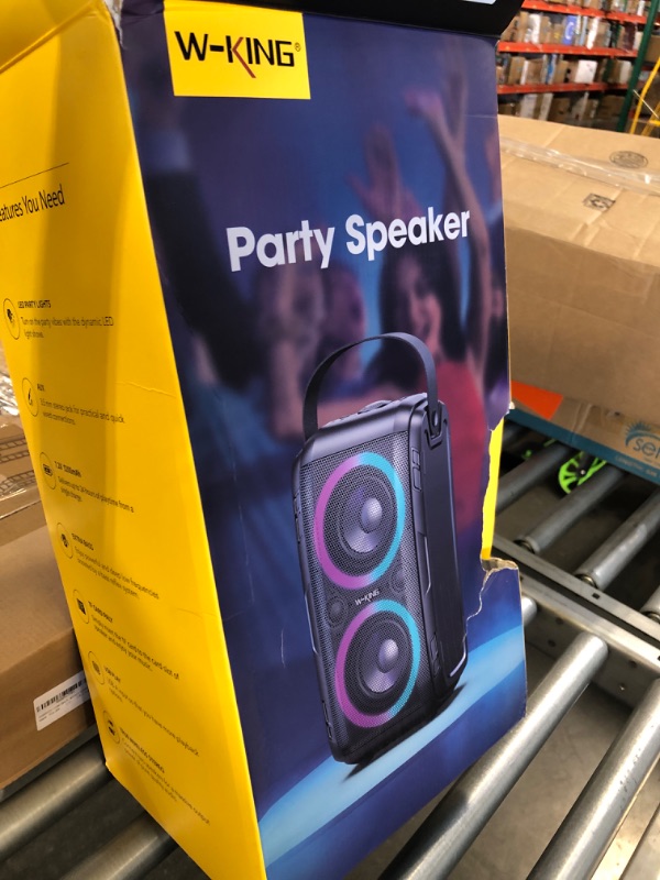 Photo 1 of W-KING 80W Bluetooth Speakers Loud, Super Rich Bass, Huge 105dB Sound Powerful Portable Wireless Outdoor Bluetooth Speaker, Mixed Color Lights, 24H Playtime, AUX, USB Playback, TF Card, Non-Waterproof