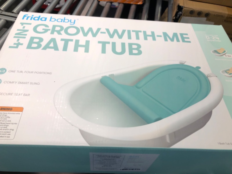 Photo 2 of 4-in-1 Grow-with-Me Bath Tub by Frida Baby Transforms Infant Bathtub to Toddler Bath Seat with Backrest for Assisted Sitting in Tub