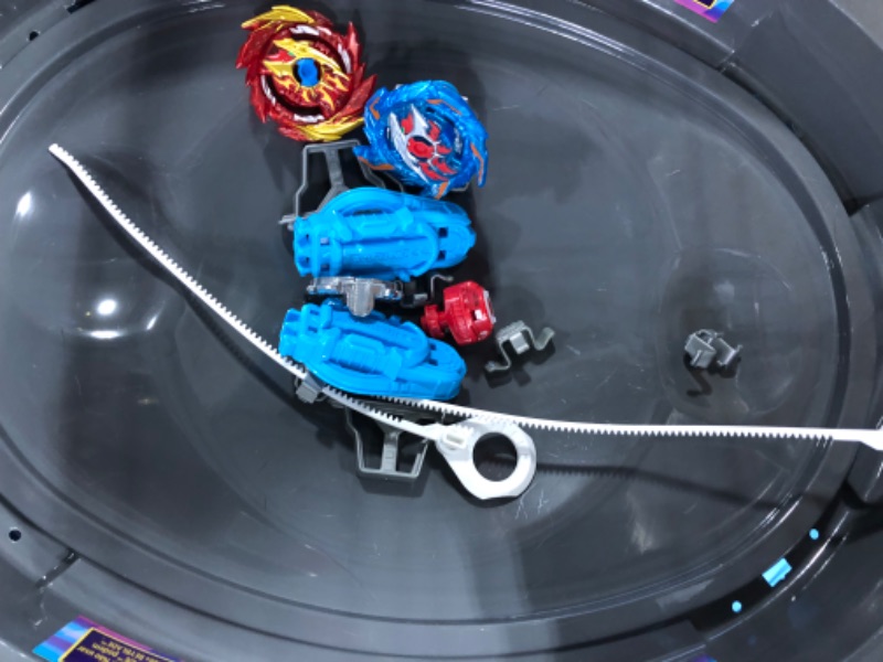 Photo 4 of BEYBLADE Burst Surge Speedstorm Volt Knockout Battle Set – Complete Battle Game Set with Beystadium, 2 Battling Top Toys and 2 Launchers Frustration-Free Packaging