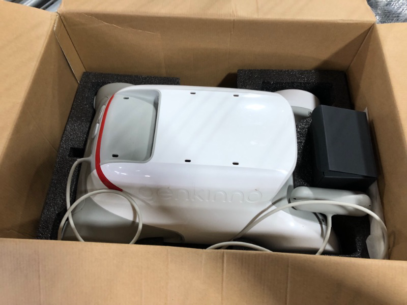 Photo 1 of Genkinno Cordless Robotic Pool Vacuum Cleaner: Automatic Pool Vacuum for Above/In Ground Swimming Pool - Smart Navigation Pool Vacuum Lasts 120-240 Mins and Remote Control for Efficient Cleaning White