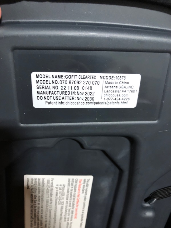 Photo 1 of Chicco GoFit ClearTex Backless Booster Car Seat - Shadow | Black Shadow GoFit with ClearTex No Chemicals