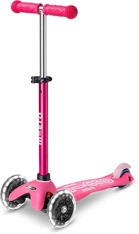 Photo 1 of Micro Kickboard - Mini Deluxe LED 3-Wheeled, Lean-to-Steer, Swiss-Designed Micro Scooter for Preschool Kids with LED Light-up Wheels, Ages 2-5 Pink