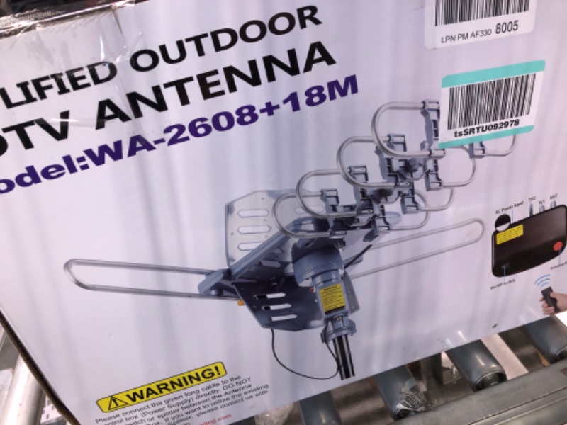 Photo 1 of PBD Outdoor Digital Amplified HDTV Antenna, 150 Mile Motorized 360 Degree Rotation, Wireless Remote Control, 59FT RG6 Coax Cable, Coaxial Grounding Block, UHF VHF 1080P 4K, Support 2 TVs