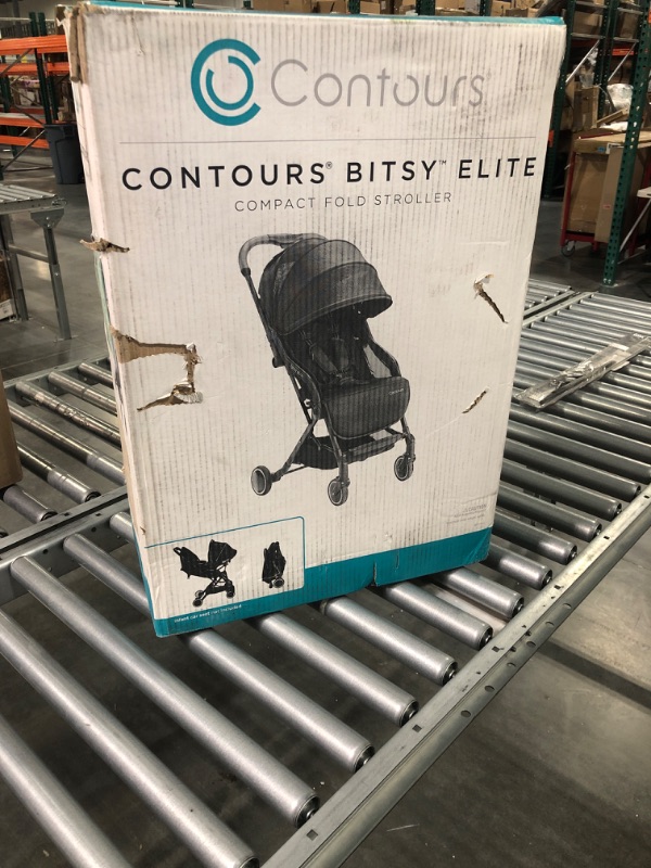 Photo 2 of Contours Bitsy Elite Compact Fold Lightweight Travel Baby Stroller and Toddler Stroller with Adapter Free Infant Car Seat Compatibility, Reclining Seat, Easy One-Hand Fold - Onyx Black