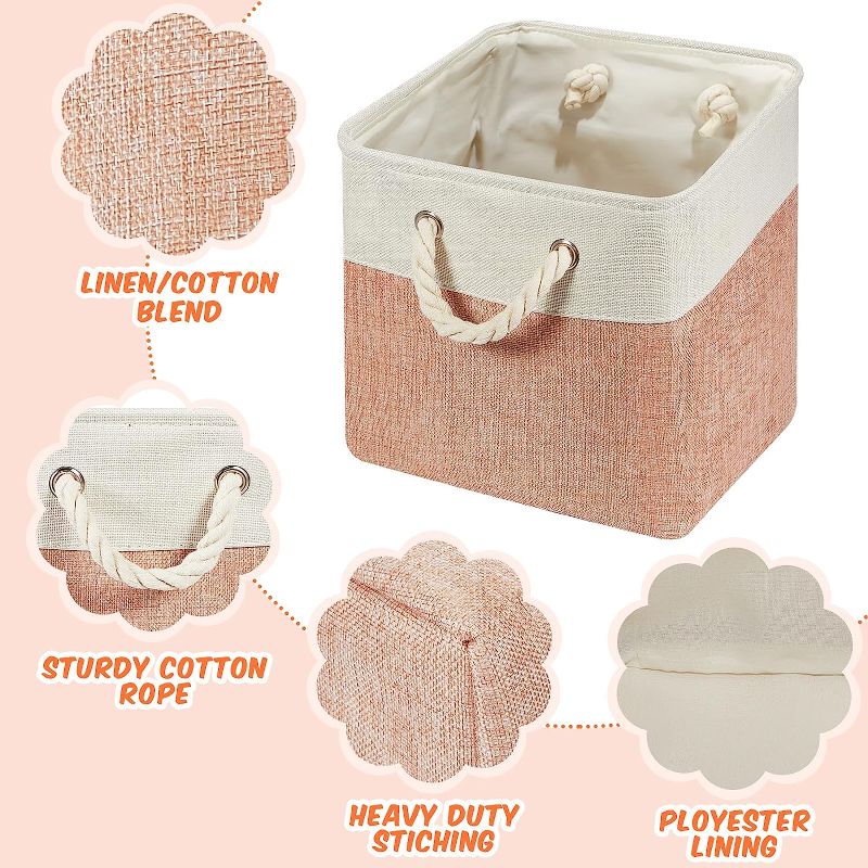 Photo 4 of 
6 Pieces Cube Storage Bins Small Foldable Storage Cube Baskets with Sturdy Carry 