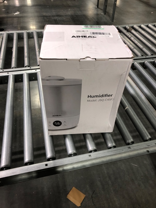 Photo 3 of Aiheal Humidifiers for Bedroom Large Room Home, 4.5L Top Fill Cool Mist Ultrasonic Humidifier for Plants and Baby, Lasts 37 Hours, Humidity Setting, Timer, Auto Shut Off, Quiet Sleep Mode, White