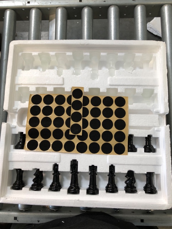 Photo 4 of Avant-Garde Black Frosted Glass Chess Set with Mirror Board