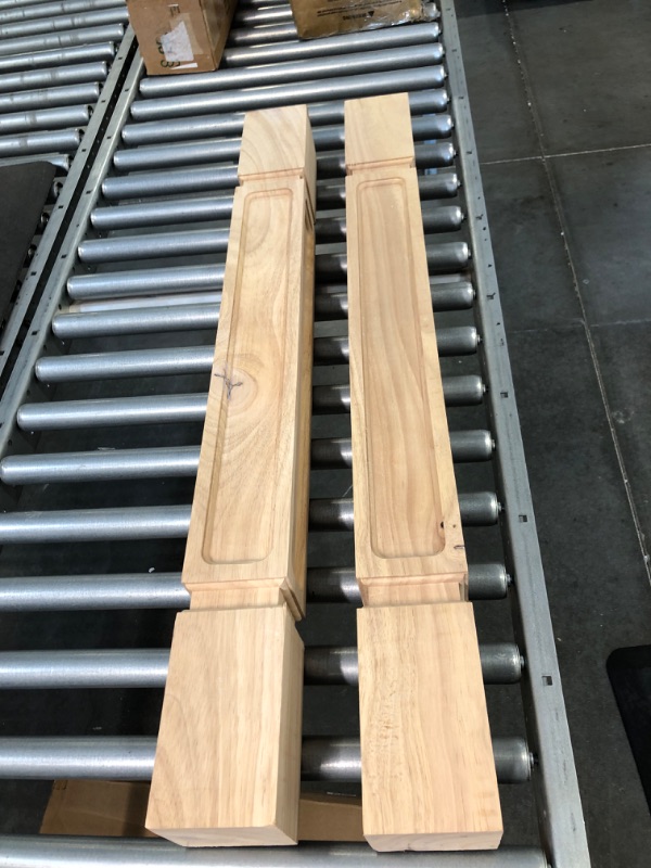 Photo 2 of 35 1/2-inch H 3 1/2-inch W 3 1/2-inch D Cabinet Columns, La Vane Set of 2 Unfinished Square Rubber Wood Replacement Countertop Legs for Large Dining Table & Kitchen Table 3 1/2"W x 3 1/2"D x 35 1/2"H