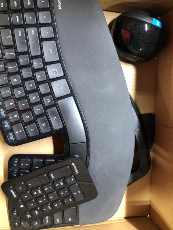 Photo 2 of Microsoft Sculpt Ergonomic Wireless Desktop Keyboard and Mouse - Black. Wireless , Comfortable, Ergonomic Keyboard and Mouse Combo with Split Design and Palm Rest.