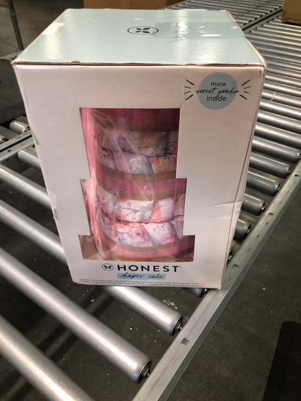 Photo 1 of The Honest Company Diaper Cake | Clean Conscious Diapers, Baby Personal Care, Plant-Based Wipes | Rose Blossom | Regular, Size 1 (8-14 lbs), 35 Count Standard (35 Count) Rose Blossom