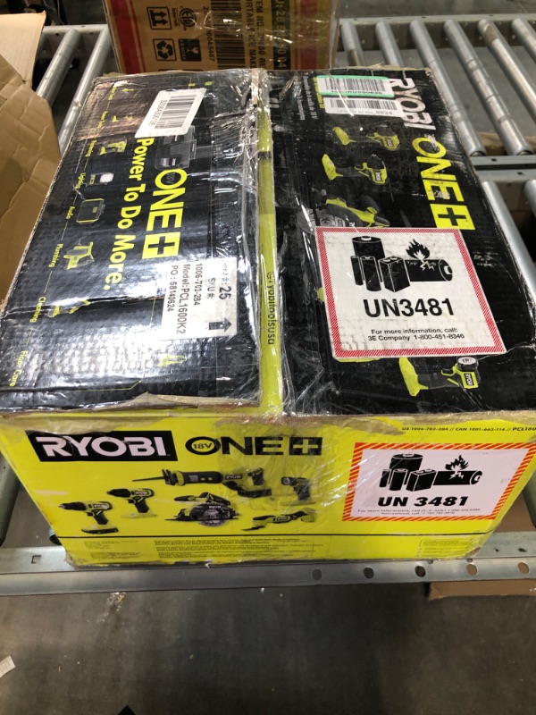 Photo 4 of RYOBI P1819 18V One+ Lithium Ion Combo Kit (6 Tools: Drill/Driver, Impact Driver, Reciprocating Saw, Circular Saw, Multi-Tool, LED Worklight, 4.0 Ah & 1.5 Ah Battery, Charger, Bag)