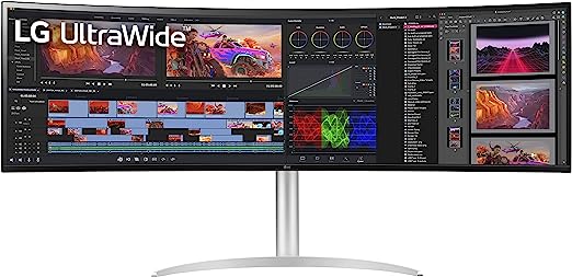 Photo 1 of LG 49WQ95C-W 49 Inch 32:9 Curved UltraWide DQHD (5120 x 1440) Nano IPS Monitor, NVIDIA® G-SYNC® Compatible & AMD FreeSync™ Premium Pro, HDMI 2.1 & USB Type-C (90W PD), Tilt/Height/Swivel Adjustable
