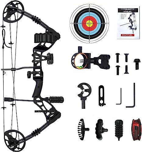 Photo 1 of WUXLISTY Compound Bow and Arrow for Adult and Beginner, Hunting Bow Archery Set, Right Hand, 30-70 Lbs Draw Weight, 23.5”-31” Draw Length, 5 Pins Bow Sight with Accessories
