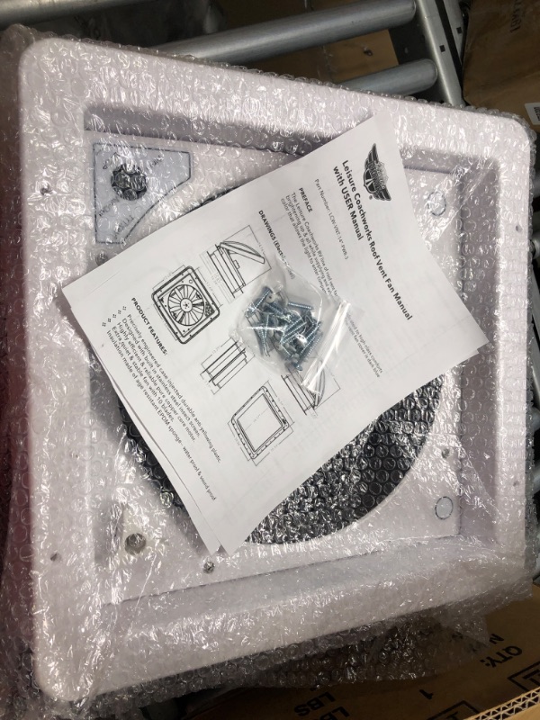 Photo 1 of Leisure Coachworks 14" x 14" RV Roof Vent Fan 12V Manual Riser Reversible Manual Lift with Smoked Lid