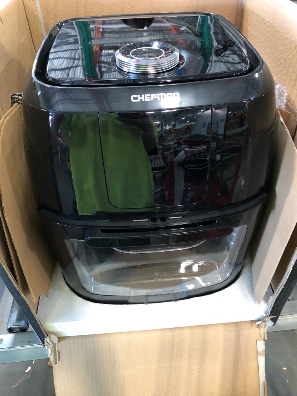 Photo 3 of  *****Missing trays******** Chefman 6.3-Qt 4-In-1 Digital Air Fryer+, Rotisserie, Dehydrator, Convection Oven, XL Family Size, 8 Touch Screen Presets, BPA-Free, Auto Shutoff, Accessories Included, Black       