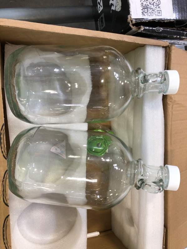 Photo 4 of 2 Pack Glass Bottles with Pump for Liquid Laundry Detergent Dispenser, Half Gallon Glass Jugs with Airtight Lids for Brewing, Softener Dispenser Containers, Extra Pumps, Labels and Funnel