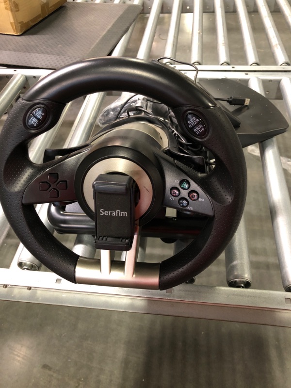 Photo 1 of Serafim R1+ Racing Wheel for Xbox One, PS4, PC, Switch, PS3, iOS, Android - Vibration Xbox One Steering Wheel, PS4 Steering Wheel, PC Gaming Wheel - Gaming Steering Wheel with Responsive Pedal