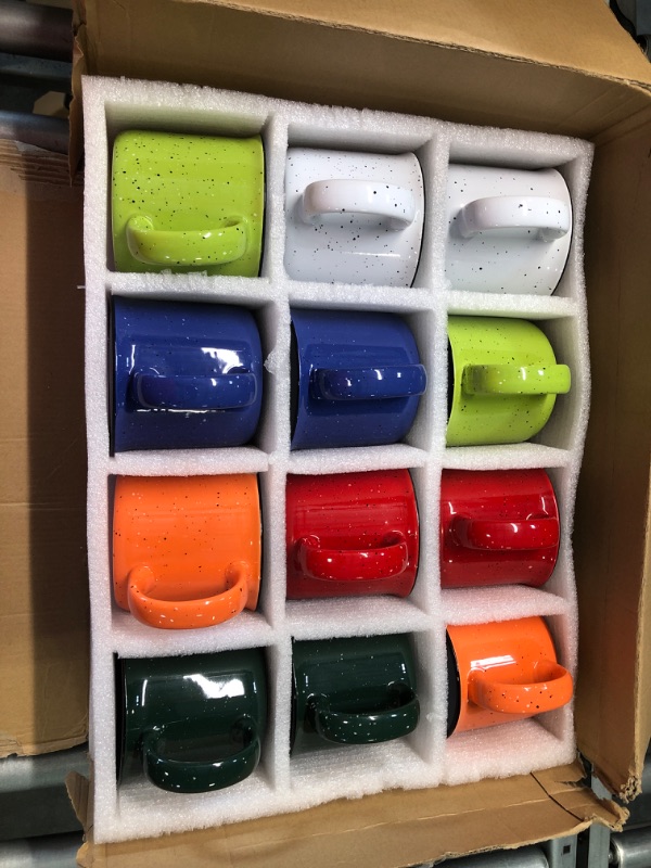 Photo 1 of ***8 COUNT**** COMUDOT Ceramic Coffee Mugs,14 Ounce Ceramic Speckled Mug,Ceramic Tea Cups with Handle,for Tea, Coffee and Hot Chocolate, Set of 8