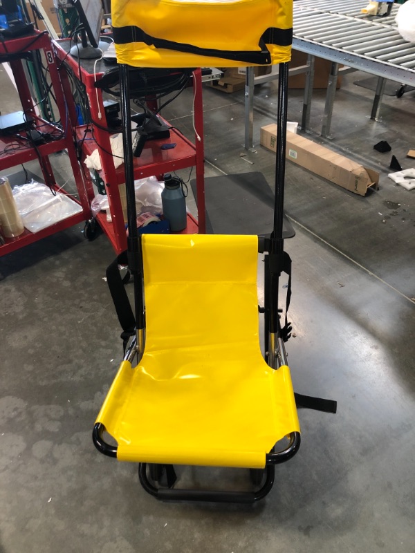 Photo 2 of ARHAMS Stair Chair Portable Folding Lift Stair EMS Home Medical for Ambulance Firefighter Evacuation Use, 350 lbs Capacity (Color : Yellow)