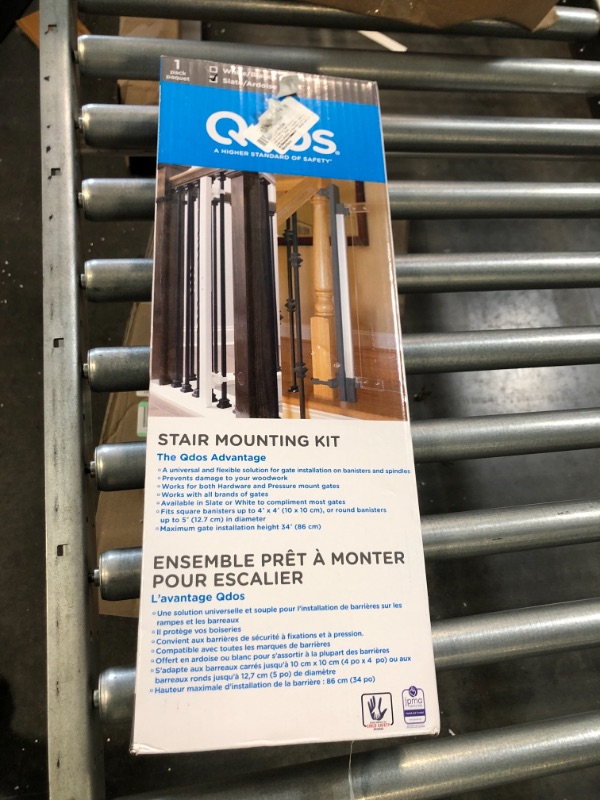 Photo 2 of Qdos Universal Stair Mounting Adapter for All Baby Gates | Slate | Universal Solution for Gate Installation on Banisters and Spindles - No Screws in Banister - Works with All Gates - Easy Installation