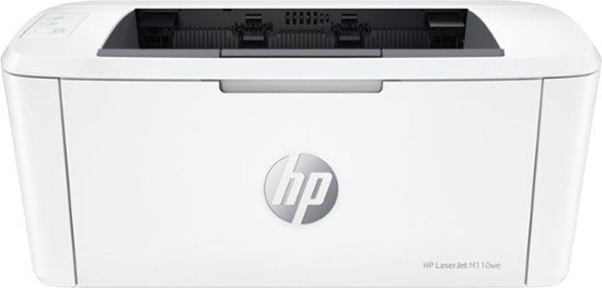 Photo 1 of HP - LaserJet M110we Wireless Black and White Laser Printer with 6 months of Instant Ink included with HP+ - White

