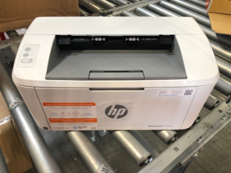 Photo 1 of HP - LaserJet M110we Wireless Black and White Laser Printer with 6 months of Instant Ink included with HP+ - White
