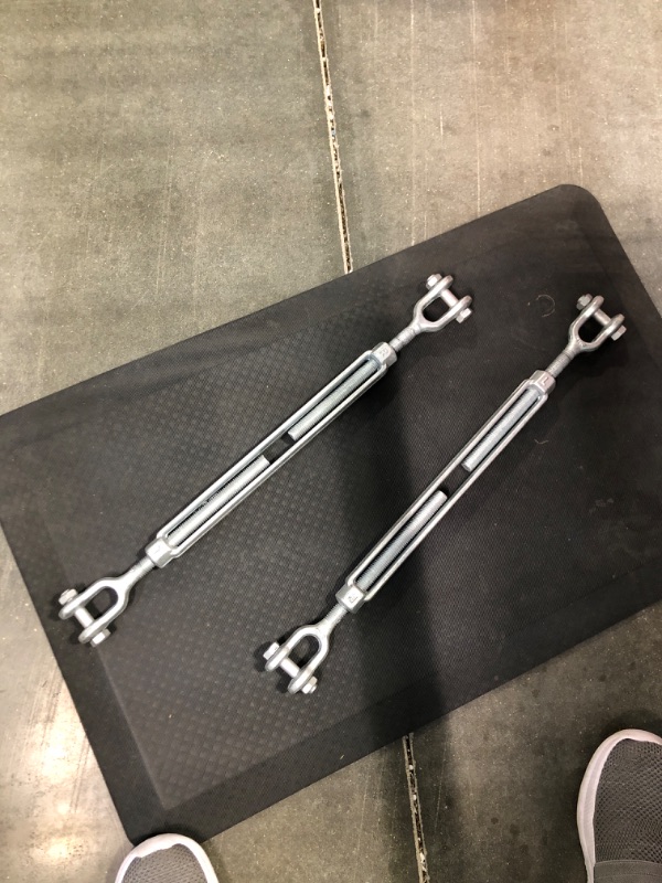 Photo 4 of 2 Set- Indusco 93900296 Hot Dipped Drop Forged Galvanized Steel Jaw and Jaw Turnbuckle, 3500 lbs Working Load Limit, 5/8" Threaded Diameter x 12" Take Up, 21-1/2" Length 2- 93900296